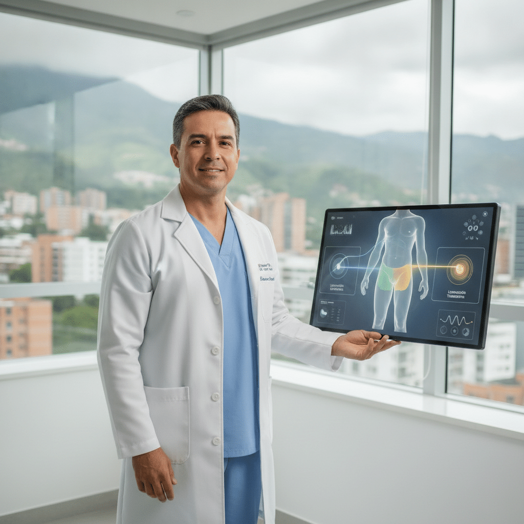 Tipos de Liposucción: Paciente conversando con cirujano sobre opciones